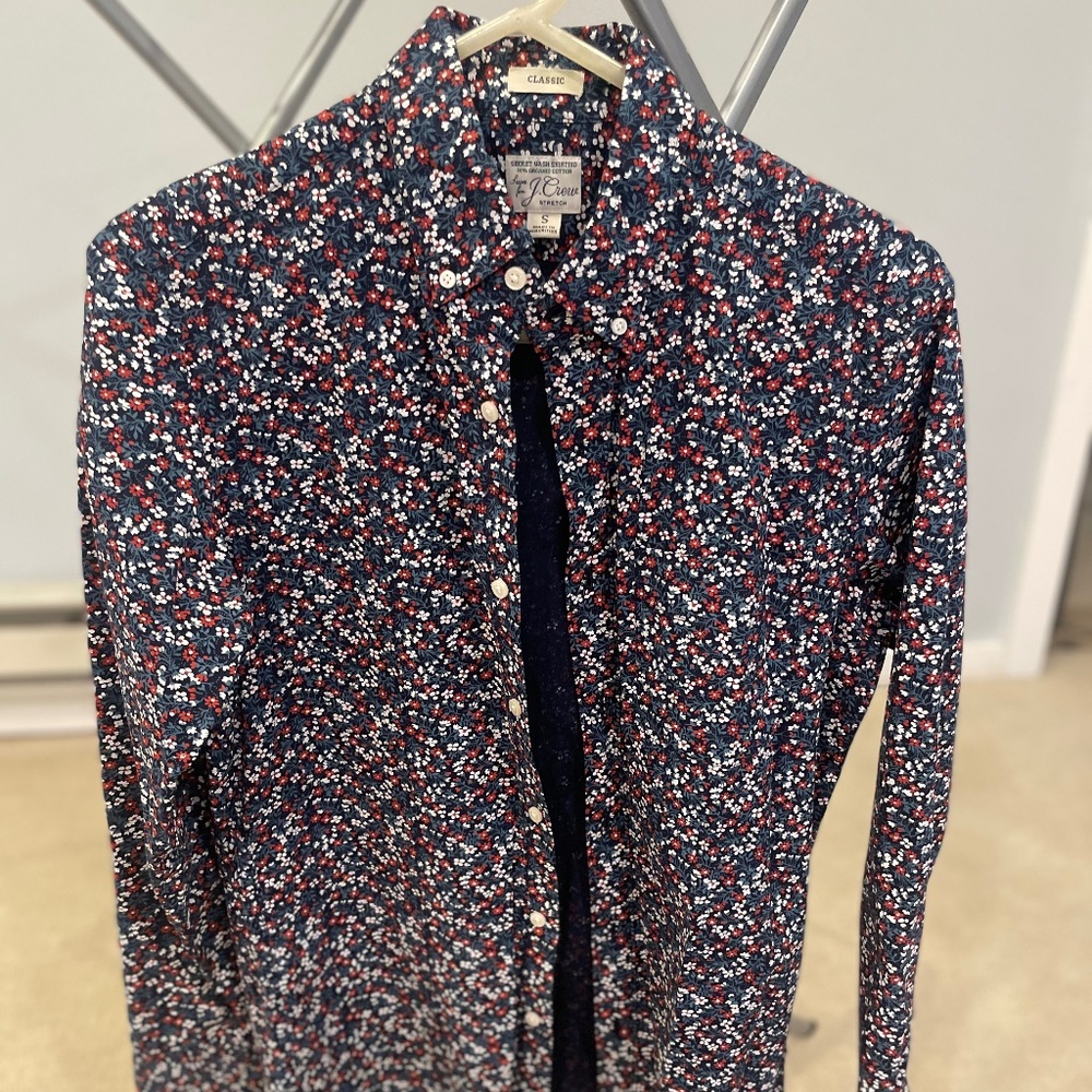 Small Floral J Crew Dress Shirt